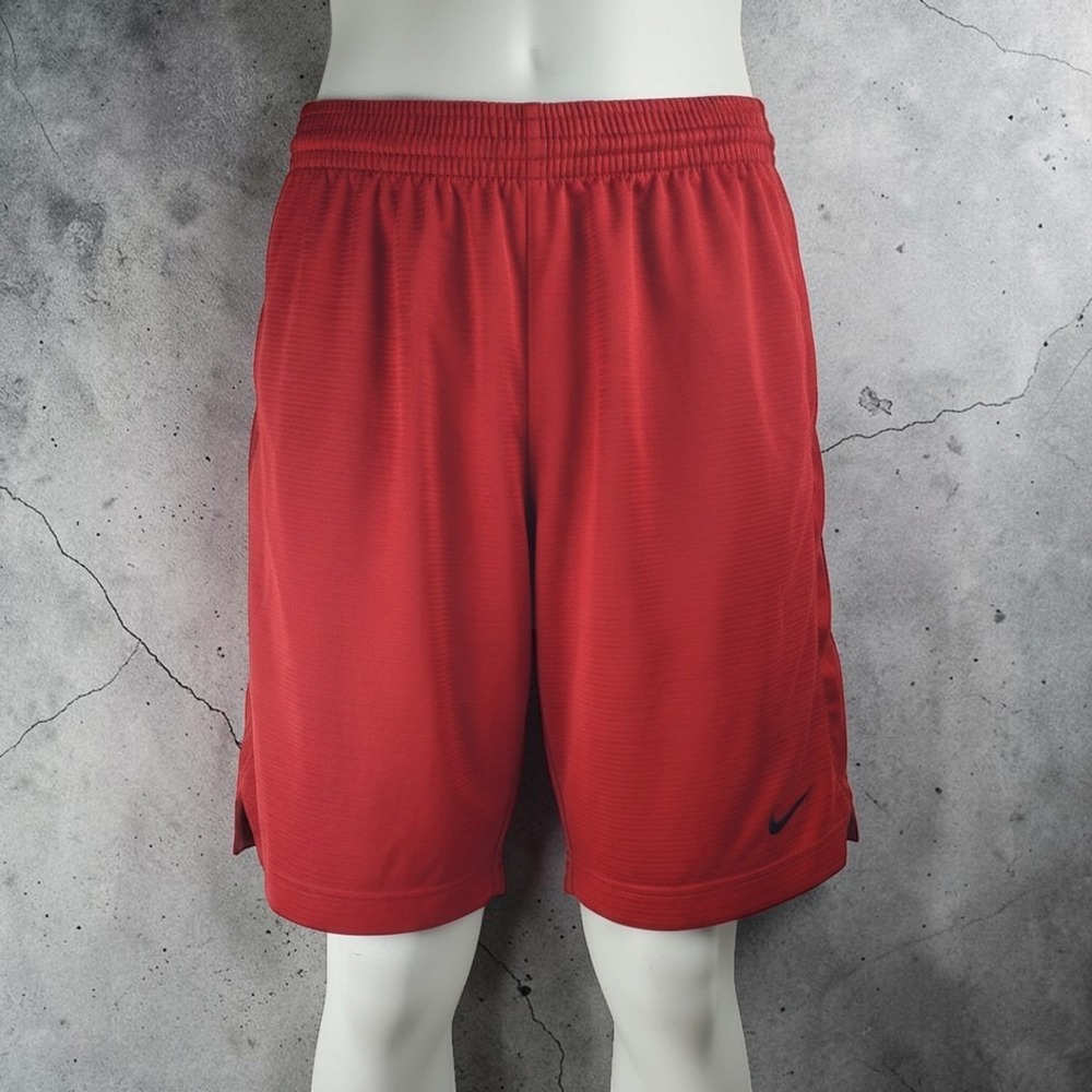 Nike Mens Basketball Shorts Red Elastic Waist Pockets Size Small Athletic Gym